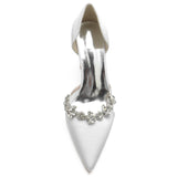 Chunky Heel 8.5cm Silk-Like Shoes CK0186 - COCOMELODY