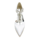 Chunky Heel 8.5cm Silk-Like Shoes CK0188 - COCOMELODY