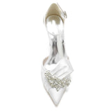 Chunky Heel 8.5cm Silk-Like Shoes CK0196 - COCOMELODY