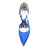 Chunky Heel 8.5cm Silk-Like Shoes CK0198 - COCOMELODY