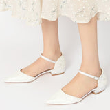 Flat Heel 2.5cm Silk-Like Lace Shoes CK0265 - COCOMELODY