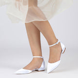 Flat Heel 2.5cm Silk-Like Lace Shoes CK0278 - COCOMELODY