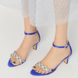 Chunky Heel 6.5cm Silk-Like Shoes CK0301 - COCOMELODY