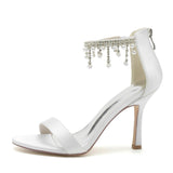 Stiletto Heel 9.5cm Silk-Like Shoes CK0334 - COCOMELODY