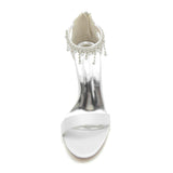 Stiletto Heel 9.5cm Silk-Like Shoes CK0334 - COCOMELODY
