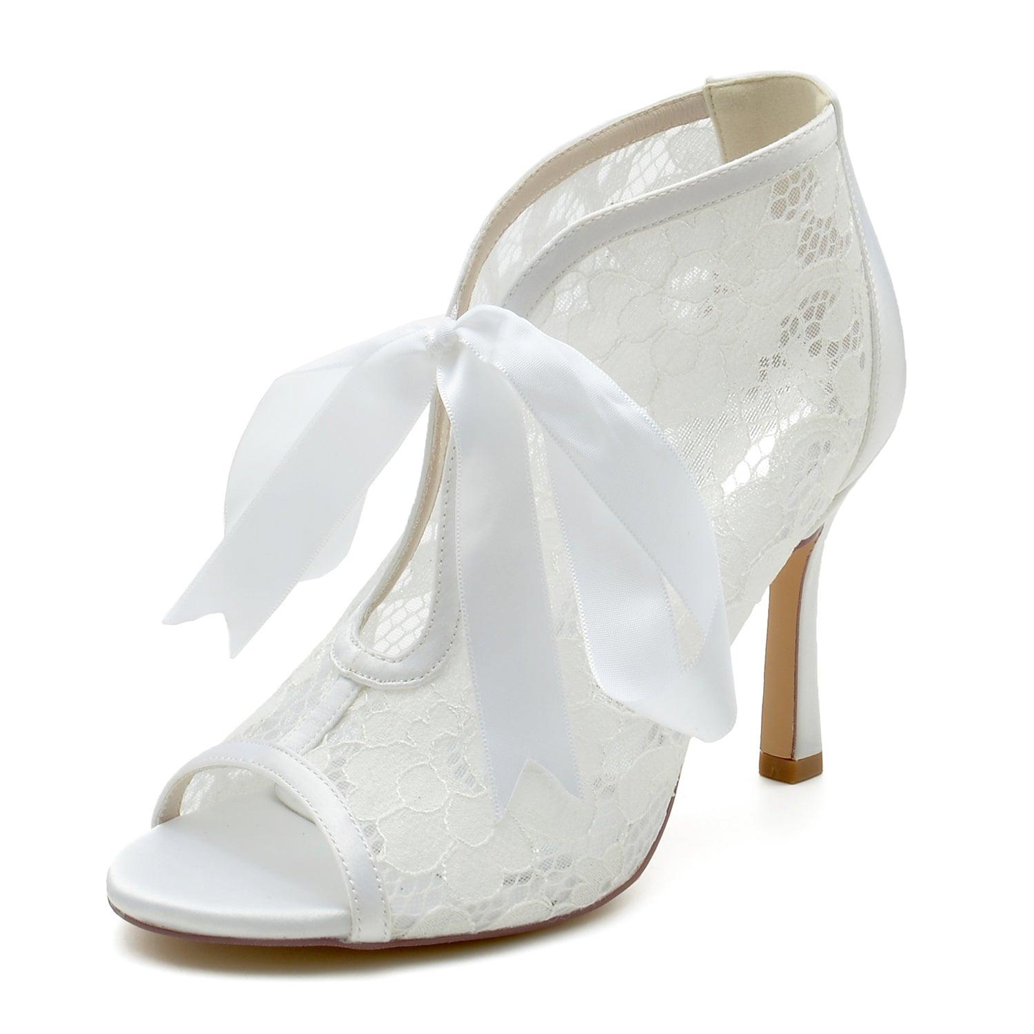 Stiletto Heel 9.5cm Lace Shoes CK0345 - COCOMELODY