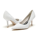 Stiletto Heel 8.5cm Silk-Like Lace Shoes CK0376 - COCOMELODY