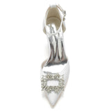 Chunky Heel 8.5cm Silk-Like Shoes CK0396 - COCOMELODY