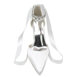 Chunky Heel 8.5cm Silk-Like Shoes CK0399 - COCOMELODY