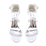 Chunky Heel 8.5cm Silk-Like Shoes CK0427 - COCOMELODY