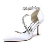 Stiletto Heel 8.5cm Silk-Like Shoes CK0432 - COCOMELODY