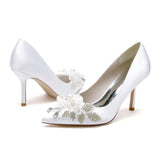 Stiletto Heel 8.5cm Silk-Like Shoes CK0441 - COCOMELODY