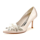 Stiletto Heel 8.5cm Silk-Like Shoes CK0441 - COCOMELODY