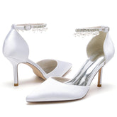 Stiletto Heel 8.5cm Silk-Like Shoes CK0442 - COCOMELODY