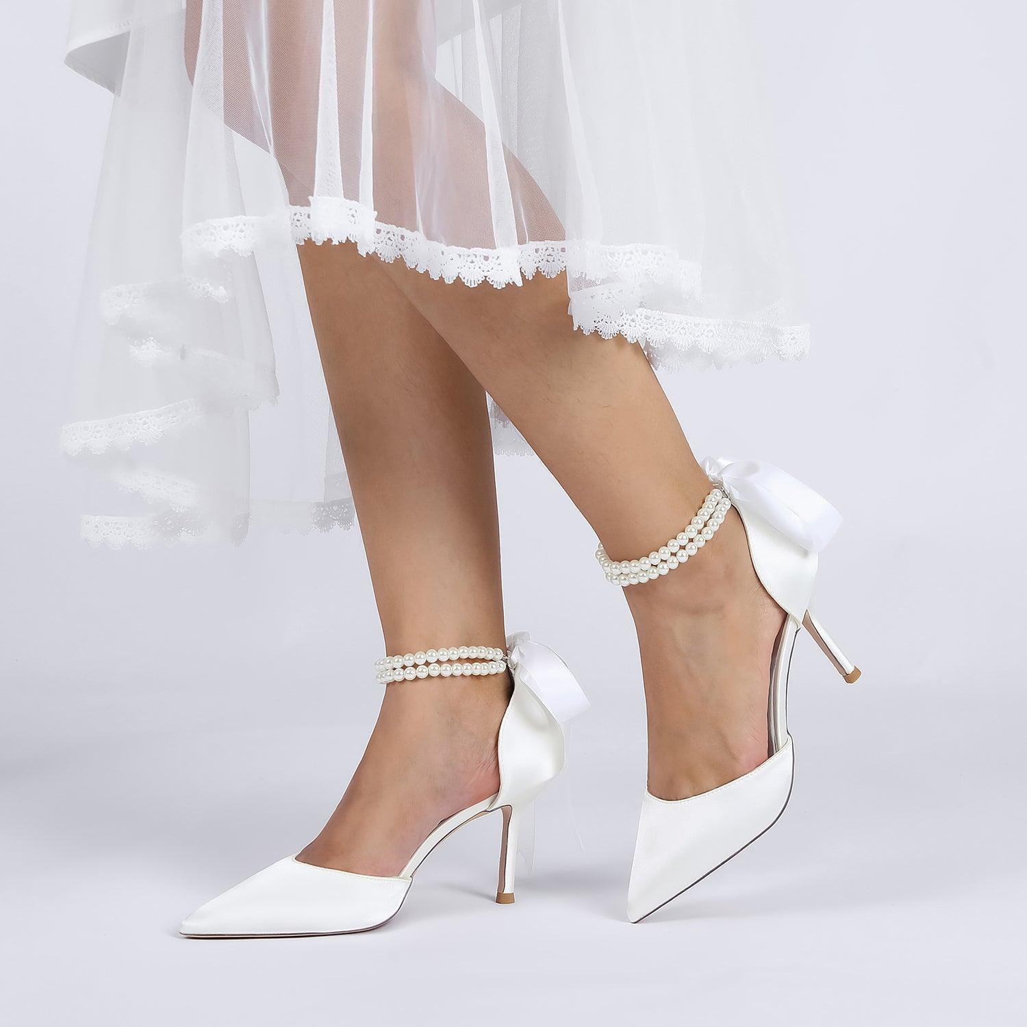 Stiletto Heel 8.5cm Silk-Like Shoes CK0444 - COCOMELODY