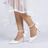 Stiletto Heel 8.5cm Silk-Like Shoes CK0444 - COCOMELODY