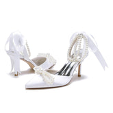 Stiletto Heel 8.5cm Silk-Like Shoes CK0446 - COCOMELODY