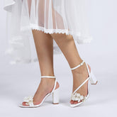 Chunky Heel 8.5cm Silk-Like Shoes CK0448 - COCOMELODY