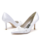 Stiletto Heel 8.5cm Silk-Like Shoes CK0473 - COCOMELODY