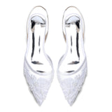 Lace Silk-Like Pearl Embroidered Mesh Flat Shoes CK0496