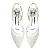 Lace Silk-Like Pearl Embroidered Mesh Flat Shoes CK0499