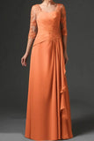 Sheath-Column Floor Length Chiffon Mother Dress CM0075 - COCOMELODY