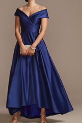 High Low Ankle Length Satin Mother Dress CM0078 - COCOMELODY