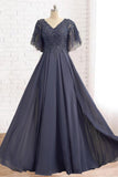 A-Line Floor Length Chiffon Mother Dress CM0079 - COCOMELODY