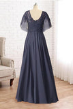 A-Line Floor Length Chiffon Mother Dress CM0079 - COCOMELODY