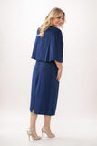 Sheath-Column Midi Satin Lace Mother Dress CM0228 - COCOMELODY