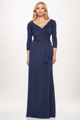 A-line Maxi Knitted Fabric Mother Dress CM0231 - COCOMELODY