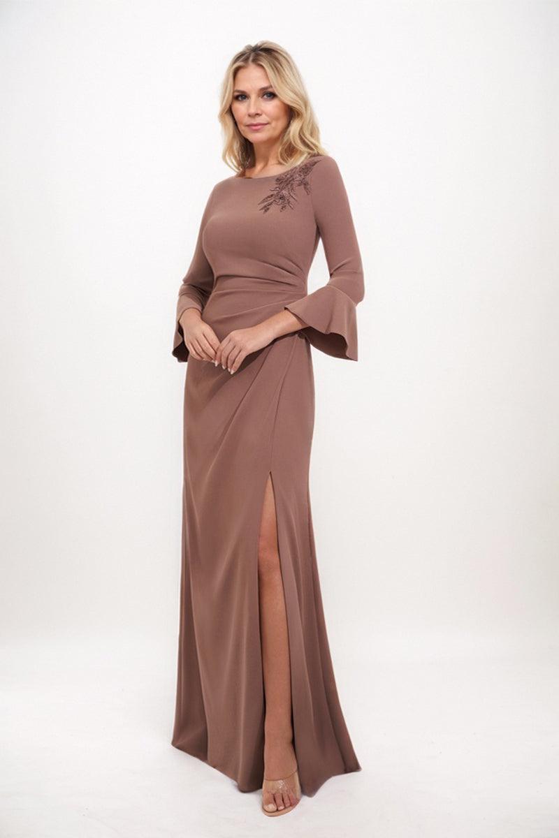 A-line Maxi Stretch Crepe Mother Dress CM0232 - COCOMELODY