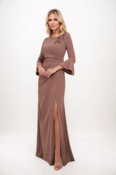 A-line Maxi Stretch Crepe Mother Dress CM0232 - COCOMELODY