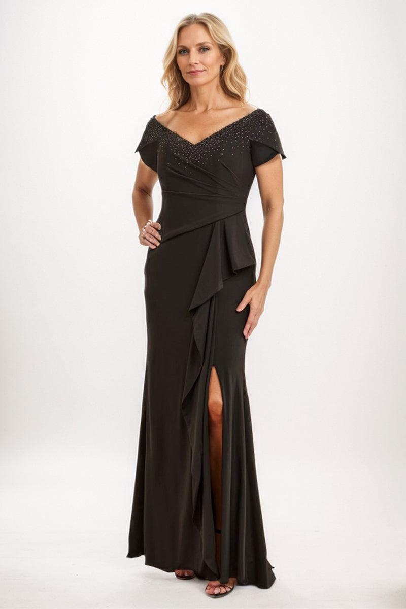 Trumpet-Mermaid Maxi Elastic Cloth Mother Dress CM0240 - COCOMELODY