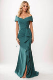 Trumpet-Mermaid Maxi Satin Mother Dress CM0245 - COCOMELODY