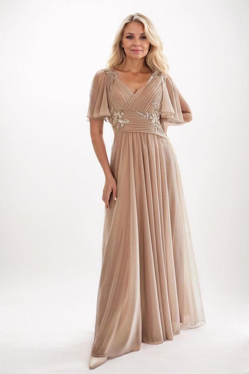 A-Line Maxi Chiffon Mother Dress CM0246 - COCOMELODY