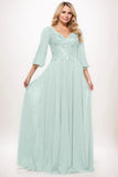 A-Line Maxi Chiffon Mother Dress CM0254