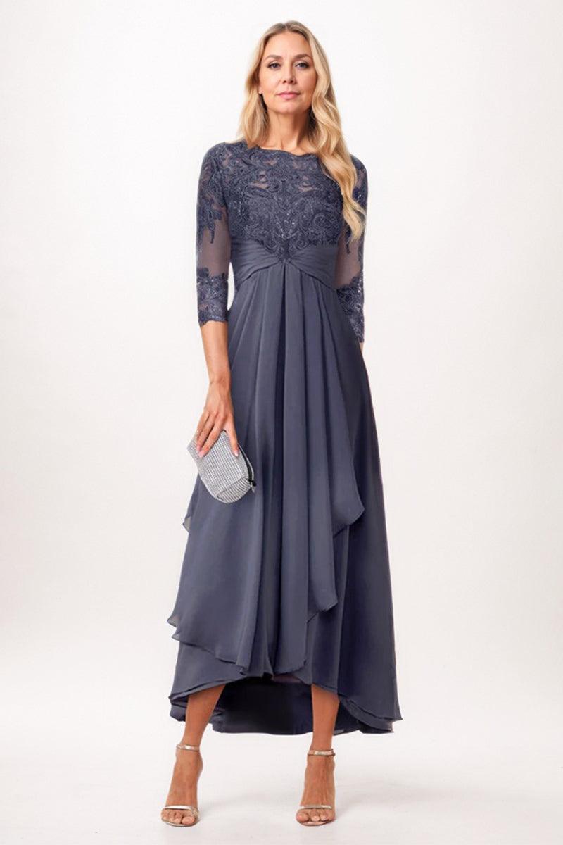 A-Line Midi Chiffon Mother Dress CM0265 - COCOMELODY