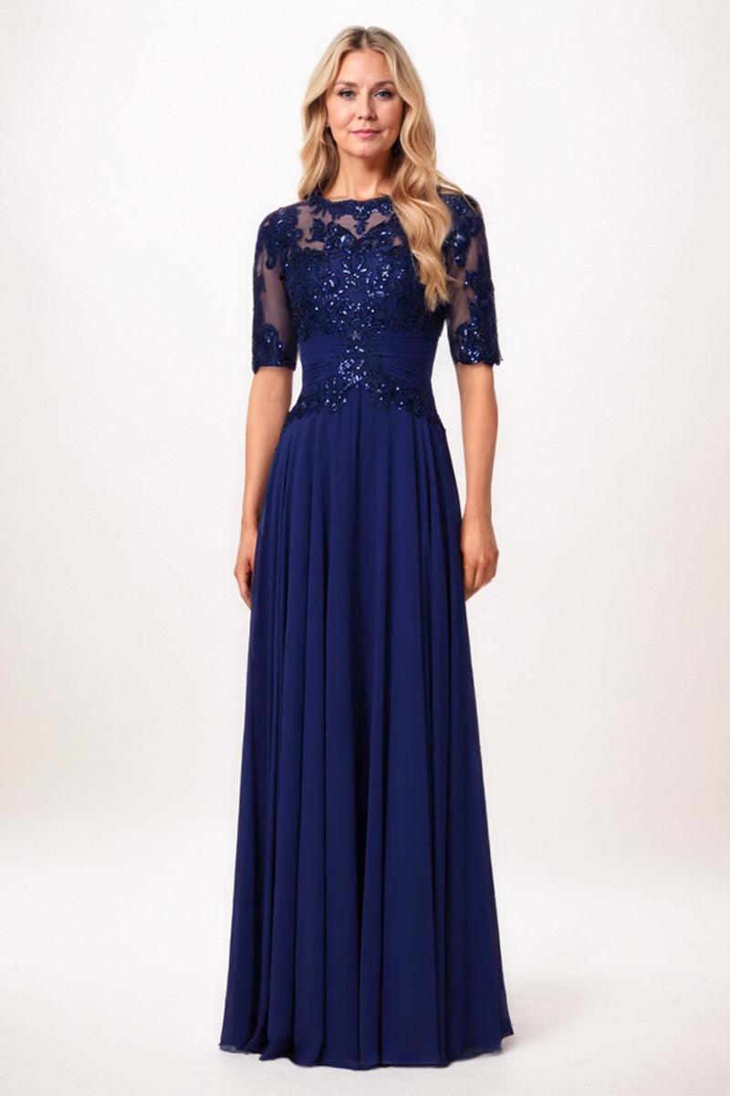 A-Line Maxi Chiffon Mother Dress CM0266 - COCOMELODY