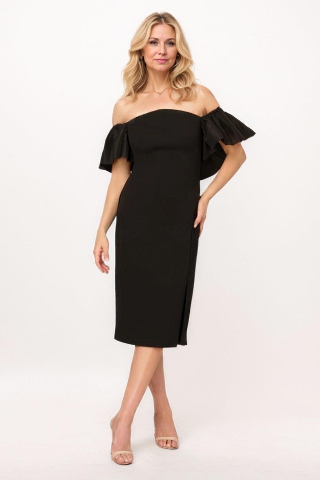 Sheath Midi Elastic Cloth Mother Of The Bride Dress CM0267 - COCOMELODY