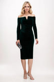 Sheath Midi Velvet Mother Of The Bride Dress CM0268 - COCOMELODY