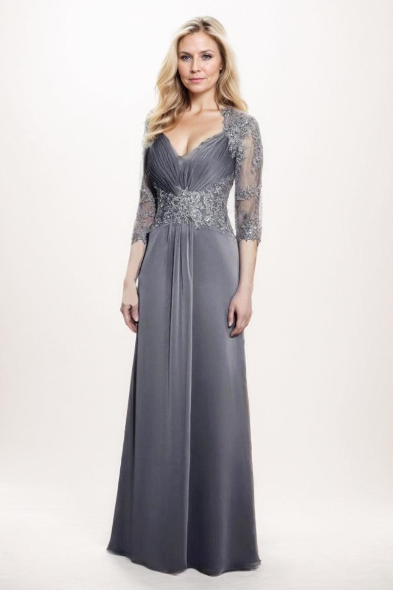 A-Line Maxi Chiffon Mother Of The Bride Dress CM0274 - COCOMELODY