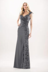 Sheath-Column Maxi Chiffon Mother Of The Bride Dress CM0275 - COCOMELODY
