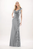 Sheath-Column Maxi Chiffon Mother Of The Bride Dress CM0275