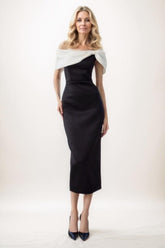 Sheath Midi Elastic Cloth Mother Of The Bride Dress CM0292 - COCOMELODY
