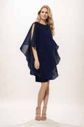 Sheath-Column Mini Chiffon Mother Of The Bride Dress CM0295 - COCOMELODY