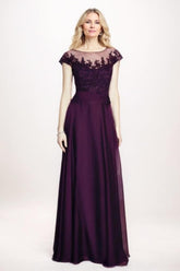 A-Line Maxi Chiffon Mother Of The Bride Dress CM0300 - COCOMELODY