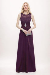 A-Line Maxi Chiffon Mother Of The Bride Dress CM0302 - COCOMELODY