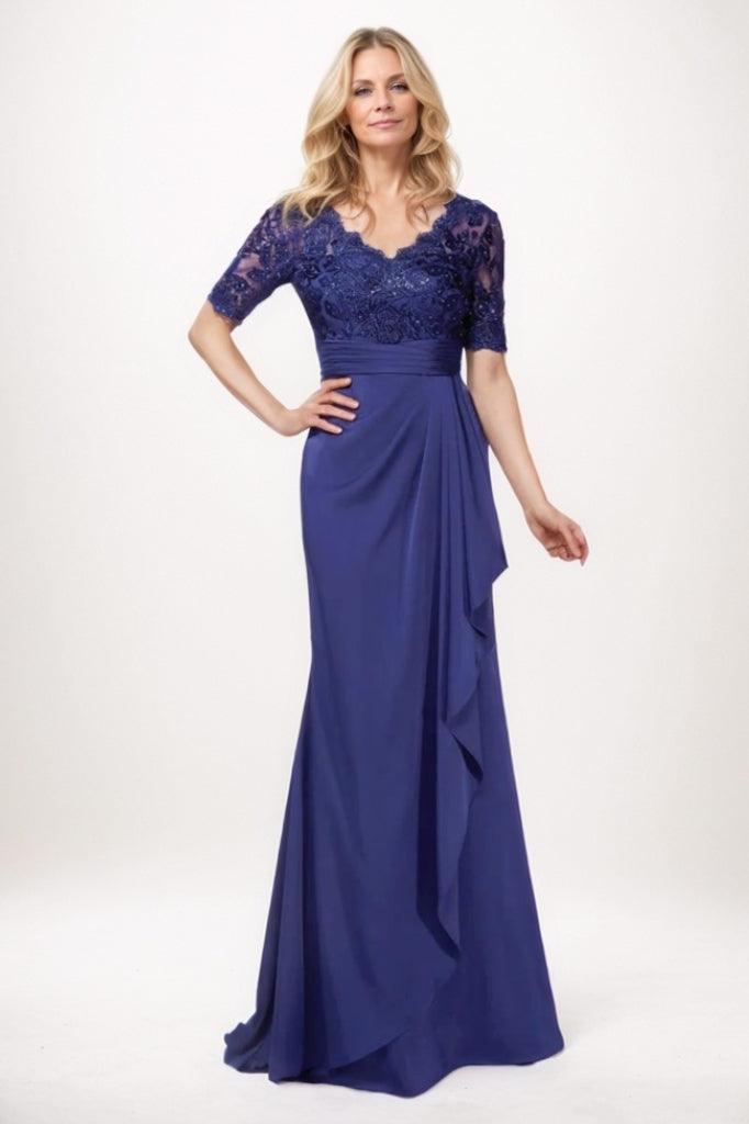 Sheath-Column Maxi Chiffon Mother Of The Bride Dress CM0304 - COCOMELODY