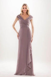 Sheath-Column Maxi Chiffon Mother Of The Bride Dress CM0312